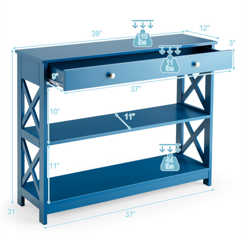 Friedrich 39'' Console Table, Navy