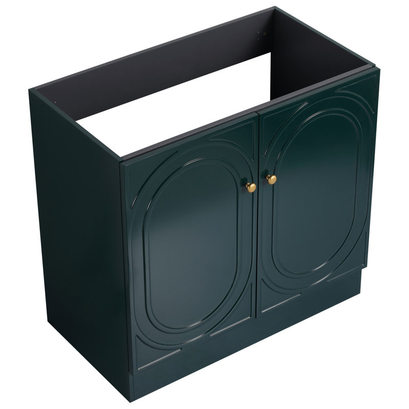 Meuble-lavabo de 36 po - Design foncé et élégant avec portes d'armoire à fermeture en douceur de qualité moderne
