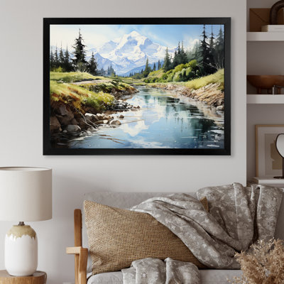 «Mountains Pinnacle Reflections I - Mountains», art mural encadré