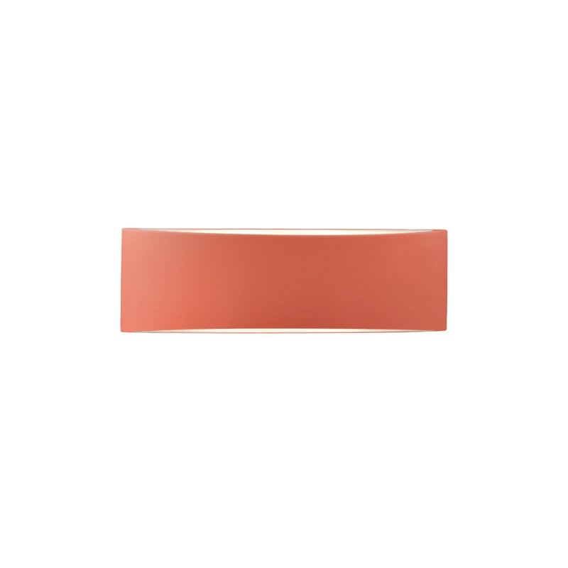 Applique murale en céramique Beda, Rosé brillant, Incandescent, H 5 po x l 16 po x P 4 po