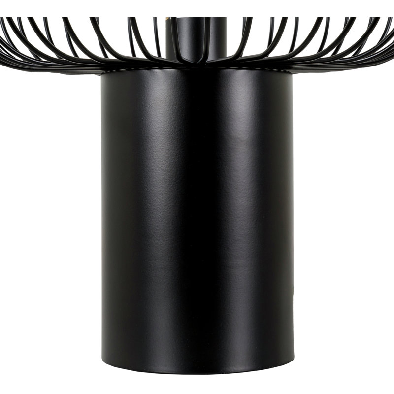 Sarette Table Lamp, 12" H x 12" W x 16" D, Black