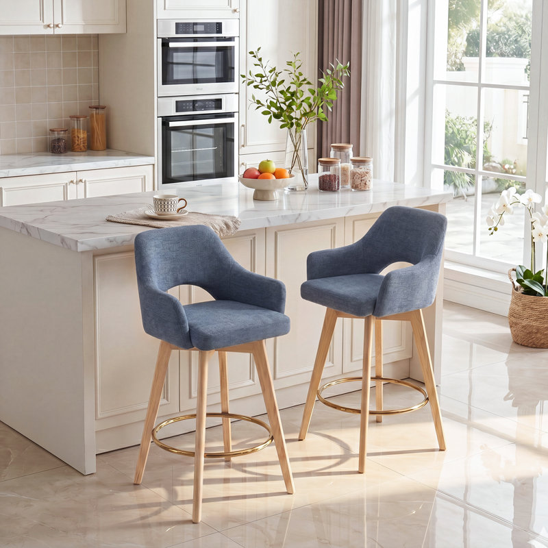 Lovetro 68cm Swivel Bar Stool, Blue