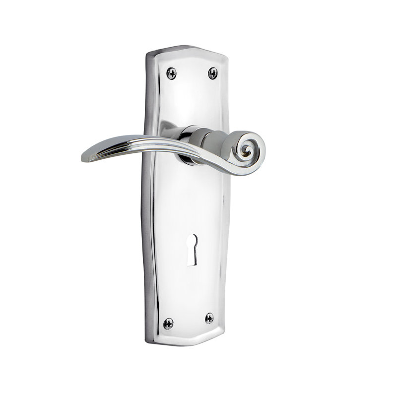Intimité en plaque Prairie (lit et salle de bain) avec trou de serrure décoratif et levier de cygne, 2-3/8 po