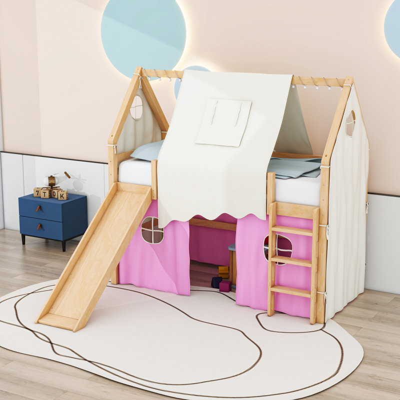 Lit mezzanine avec glissoire et tente Imaginative House, Lit simple