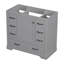 Meuble-lavabo 36 po sans lavabo, base d'armoire seulement, six tiroirs, diviseur de tiroir multifonctionnel, tablette réglable
