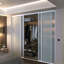 Armoire coulissante 4 panneaux en verre givré - Structure en aluminium avec technologie Silent Glide-92149743-124337551