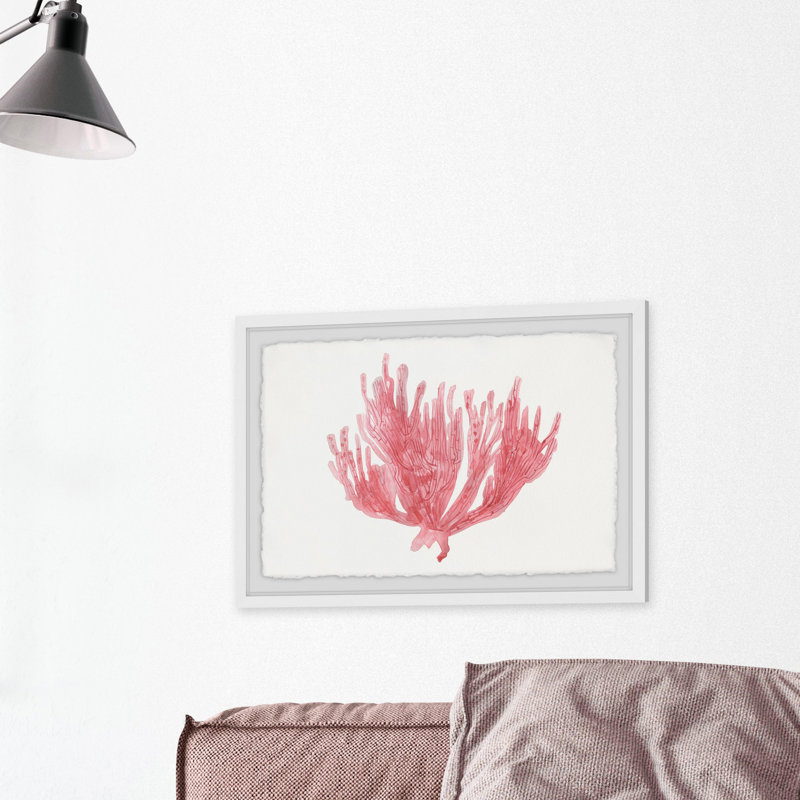 Lone Coral - Single Picture Frame Painting, 30 cm H x 46 cm W x 4 cm D