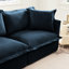 Fauteuil à assise profonde en tissu chenille bleu, avec coussin à haut dossier et 2 coussins décoratifs, grand coussin confortable et relaxant, chenille-1099901397