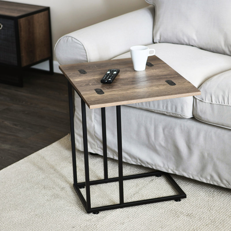 Table pliante en C, Brun
