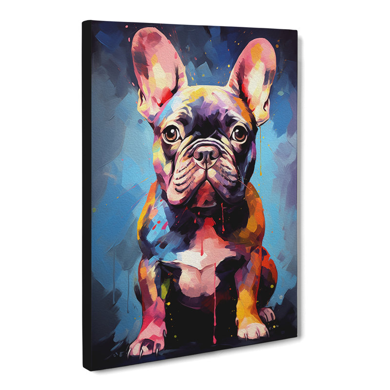 French Bulldog Contemporary Art No.2 - Wrapped Canvas, 60cm H x 40cm W x 3cm D