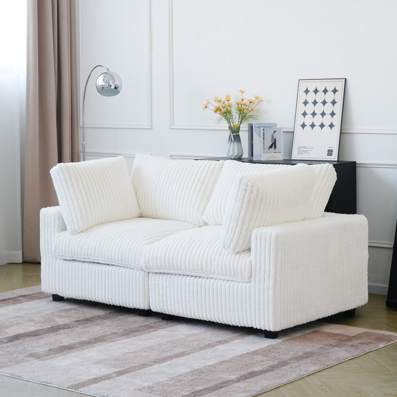 78.74" Upholstered Loveseat, Beige