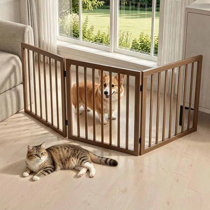Barrière de sécurité pliable pour animaux 3 panneaux, barrière intérieure pour chien