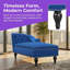 Chaise longue en velours avec capitonnage à boutons et garniture cloutée, pieds en bois massif, capacité de poids de 250 lb