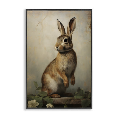 Dark Rabbit Portrait Giclee Art by Petal Prints Design