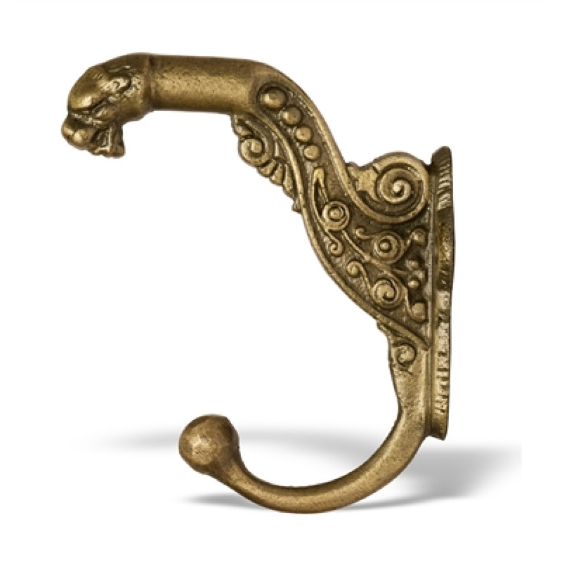 Lathrop Iron Wall Hook, Antique Brass