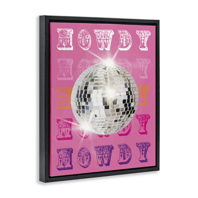 Cadre flottant Howdy Retro Disco Ball, design par Susan Arnot
