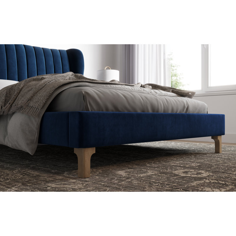 Curtin Upholstered Bed, Double (4'6), Platinum Grey