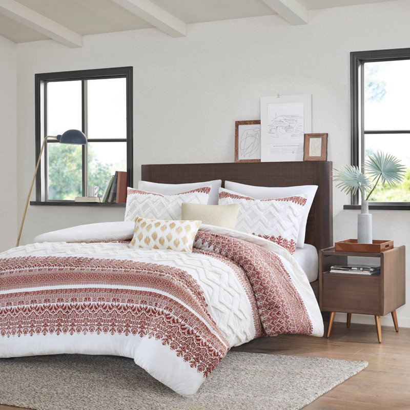 Ensemble de housse de couette en coton 3 pièces avec capitonnage en chenille