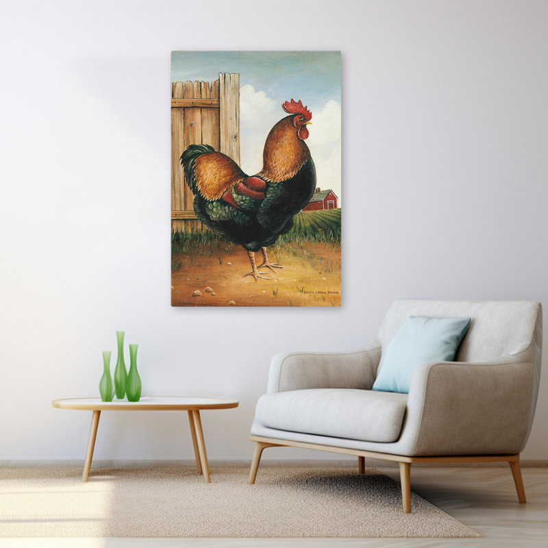 Henry - poulailler noir, brun, ferme, art, 48" H x 32" W