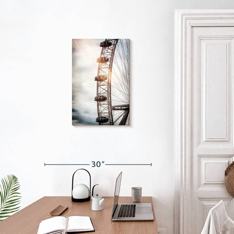 Aime London Eye, coucher de soleil, H 24 po x l 16 po