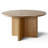 52 Inch White Oak Veneer Round Pedestal Dining Table-1297707076