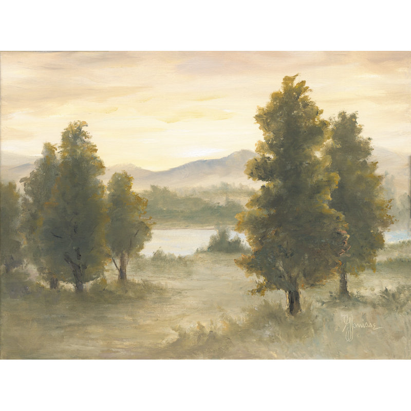 Paysage de lac, H 8 po x l 12 po