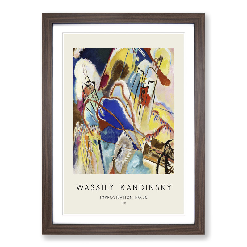 Improvisation No.30 by Wassily Kandinsky - Picture Frame Painting, Walnut Framed, 36cm H x 27cm W x 2cm D