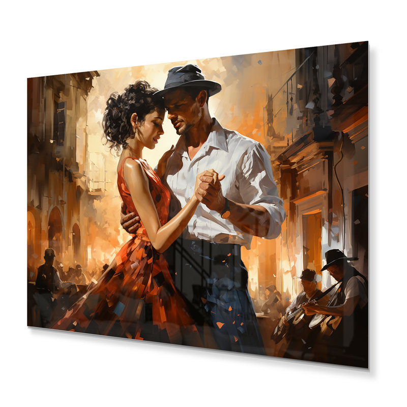 Cuba Salsa Nights Dancers I - reproduction d'art sur métal, H 30 po x l 40 po x P 1 po