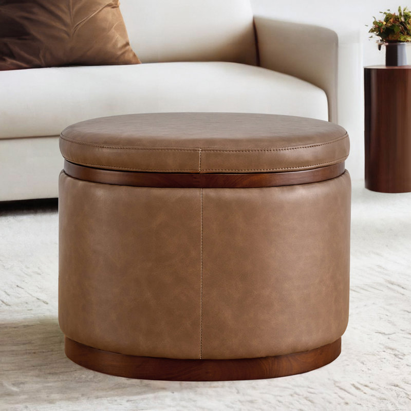 Figuaro Upholstered Storage Ottoman, Brown