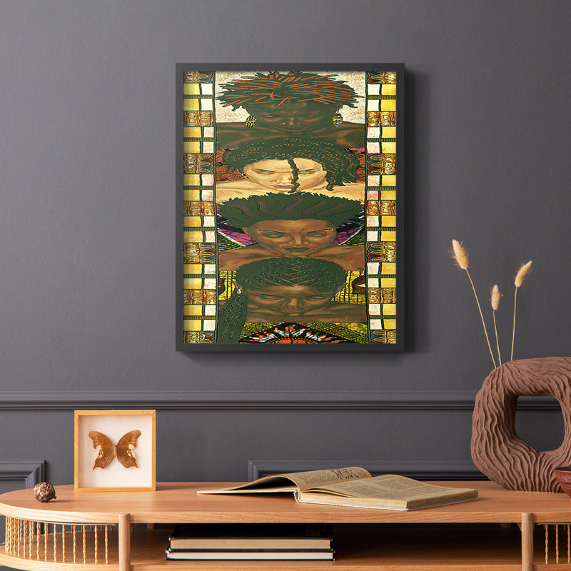 Spiritual People II, reproduction encadrée - bois massif, H 10 po x l 8 po, Noir