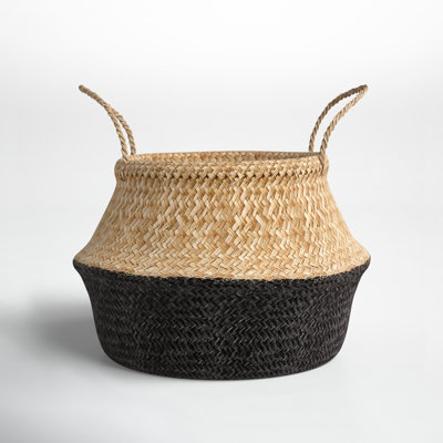 Handwoven Seagrass Basket Storage with Handles