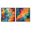 Ensemble de 2 mosaïques multicolores en verre - formes carrées abstraites-101862737-101862738