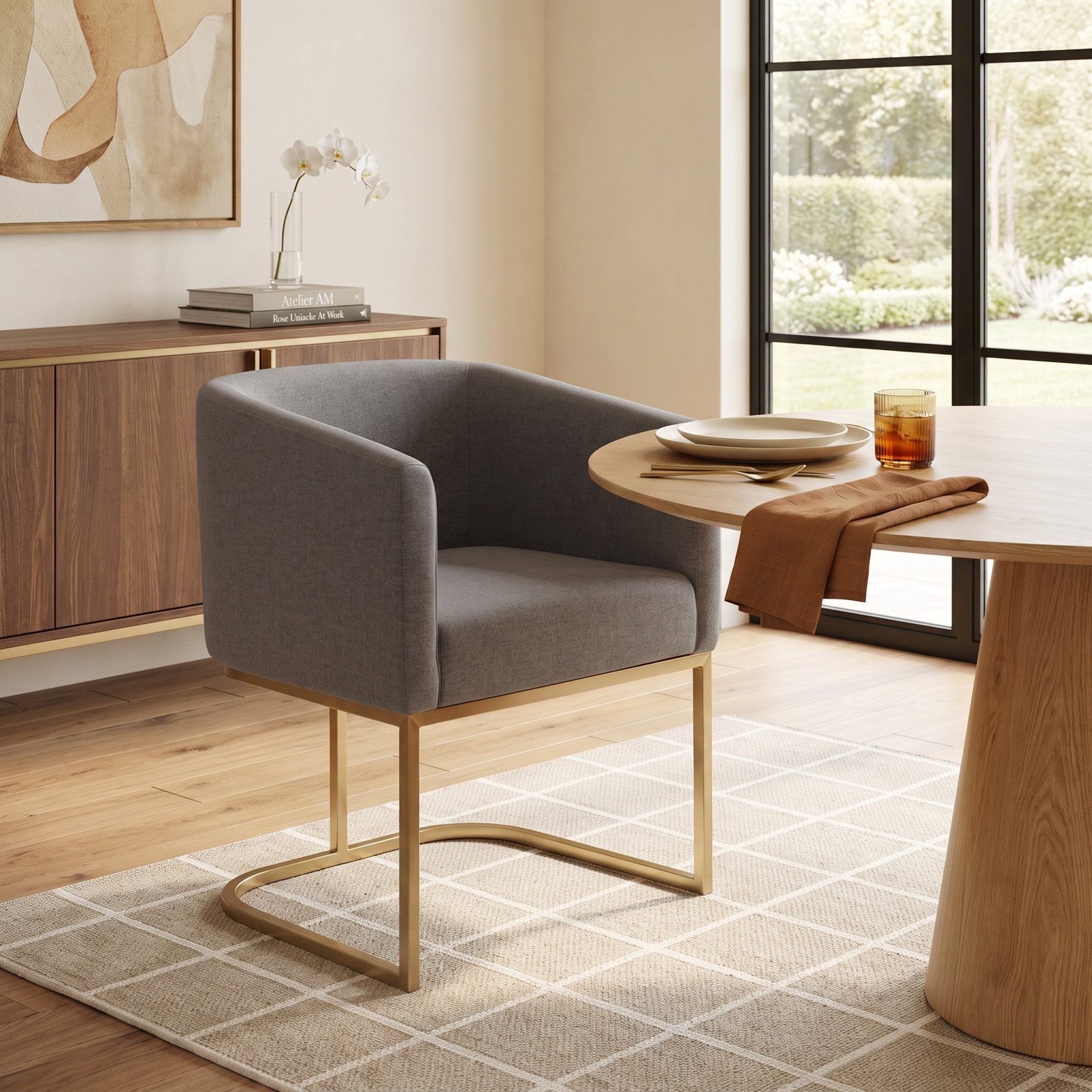 Echo Dining Armchair, Dark Grey
