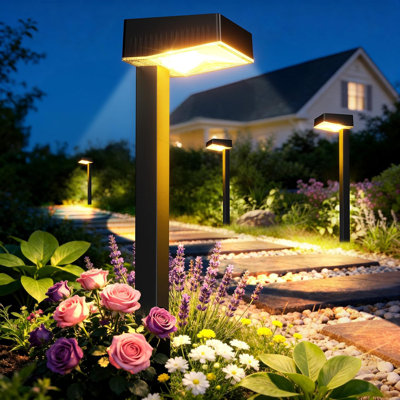 Solar Pathway Lights Outdoor, Garden Lights Solar Powered Path Lights With Bigger Led Lens, 2 Light Modes Waterproof Outdoor Solar Light For Yard Driveway Walkway Landscape Patio Lawn