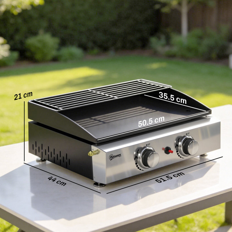 Outsunny 3 - Burner Countertop, Portable 25590 BTU BTU Gas Grill