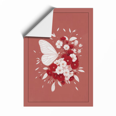 Butterfly Among Blooms Botanical - Framed Print