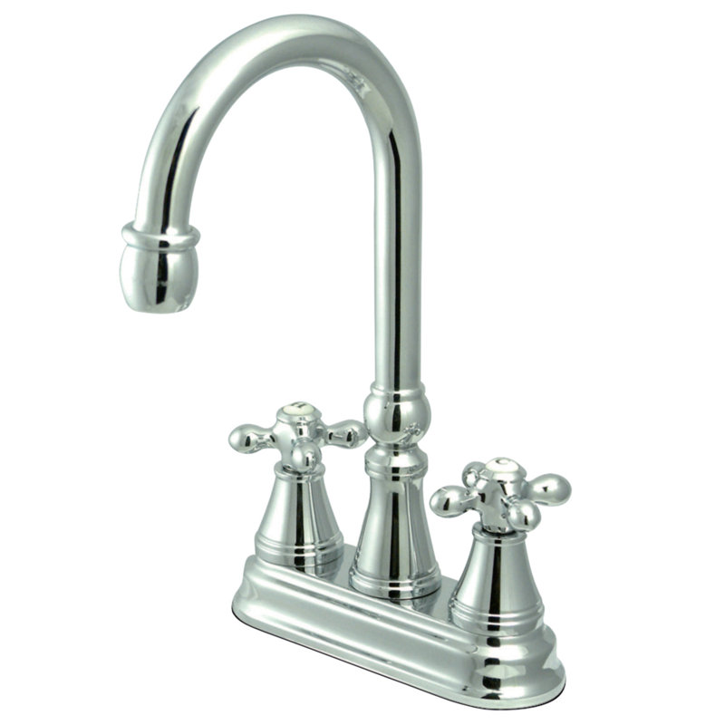 Kingston Brass Victorian Two-Handle 2-Hole Deck Mount Bar Faucet, Polished Chrome