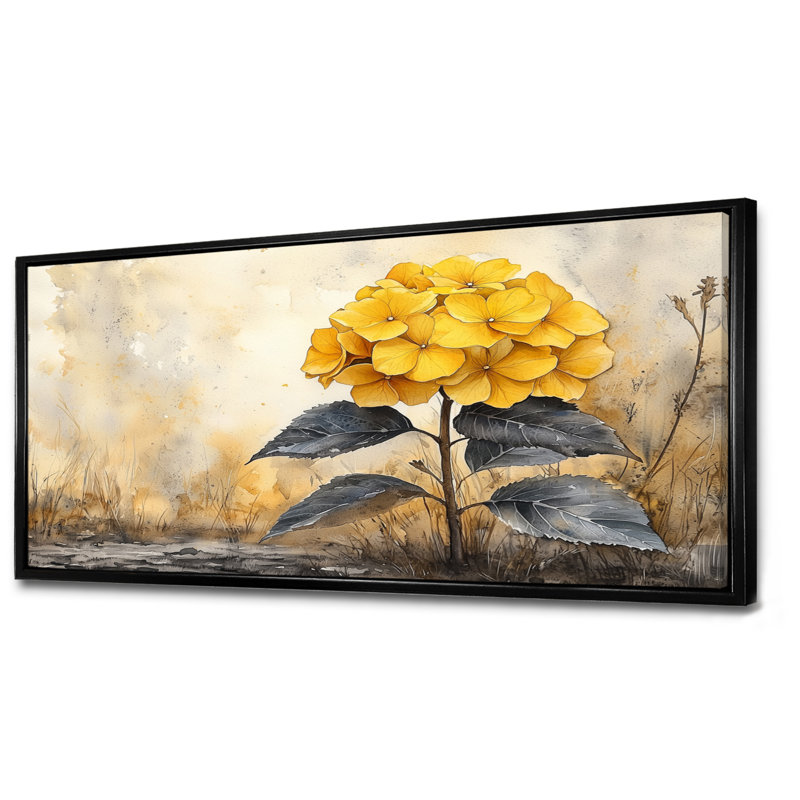 Jaal - Floral Large Wall Art, 34" H x 44" W, Picture Frame Print, Noir, noir, noir, noir