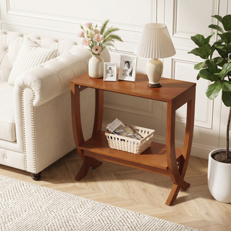 Solid Wood Pedestal Side Table Set, 1