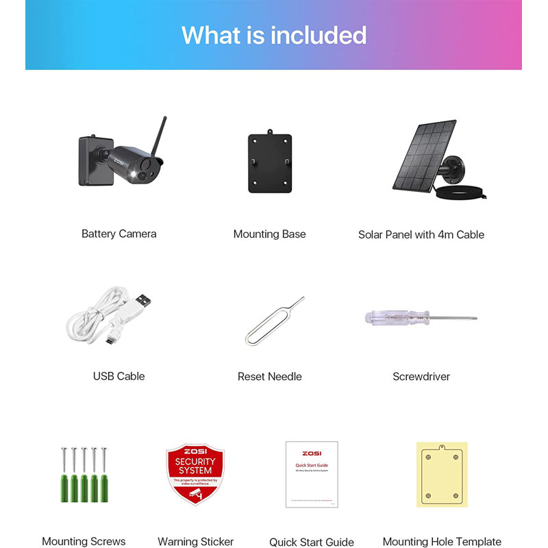 C306 Wire-Free Wireless 2K 3MP Battery Security Camera Outdoor with Solar Panel, Motion Sensor