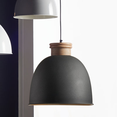 Grand luminaire suspendu en métal noir Frank