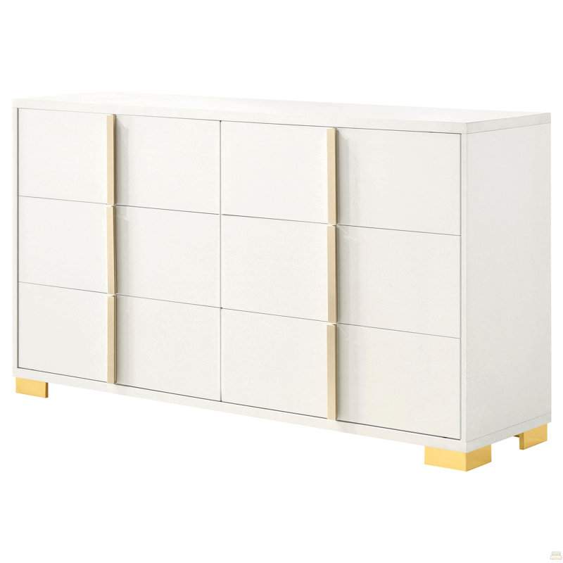 Commode 6 tiroirs, Blanc