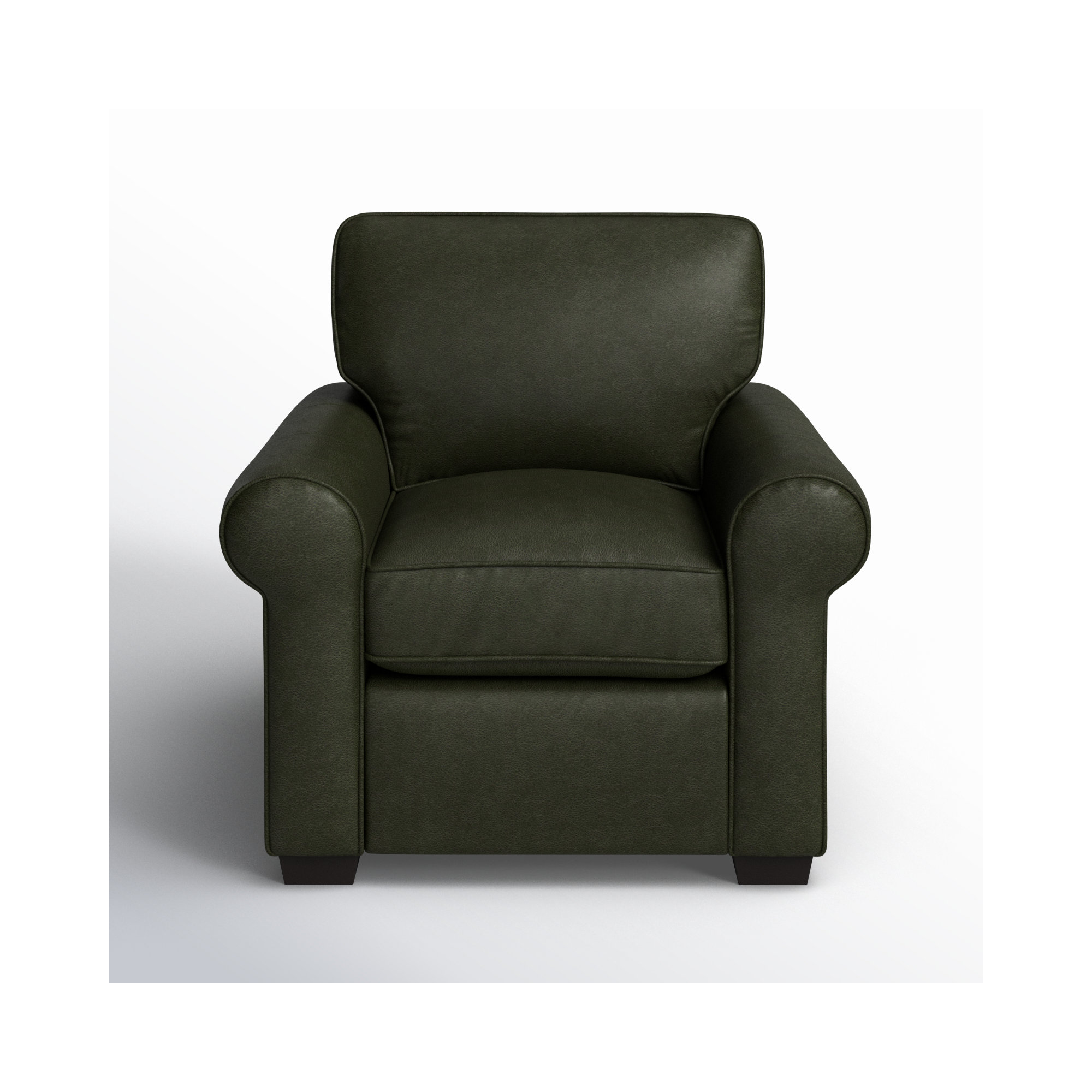 Porter Genuine Leather Armchair, Steamboat Charcoal Genuine Leather