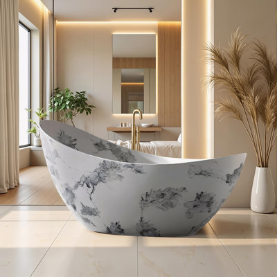 74" Solid Surface Freestanding Bathtub