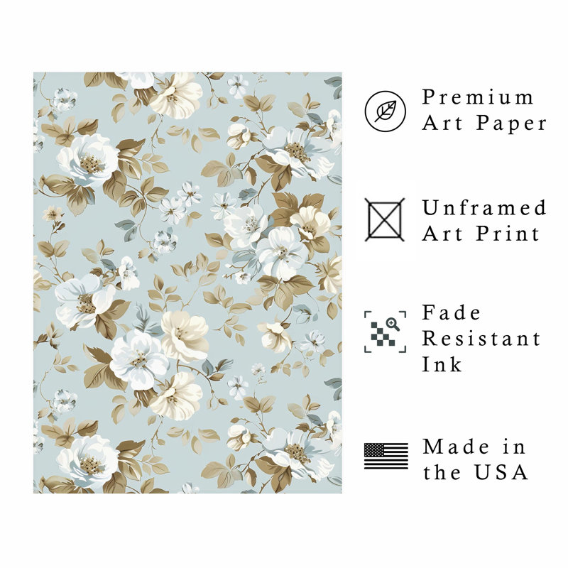 Motif floral délicat III, H 16 po x l 12 po
