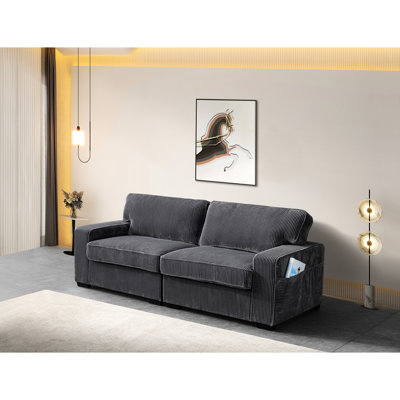 Comfy Grey With Foam Cushions And Stable Base Foam-wrapped Wood Construction