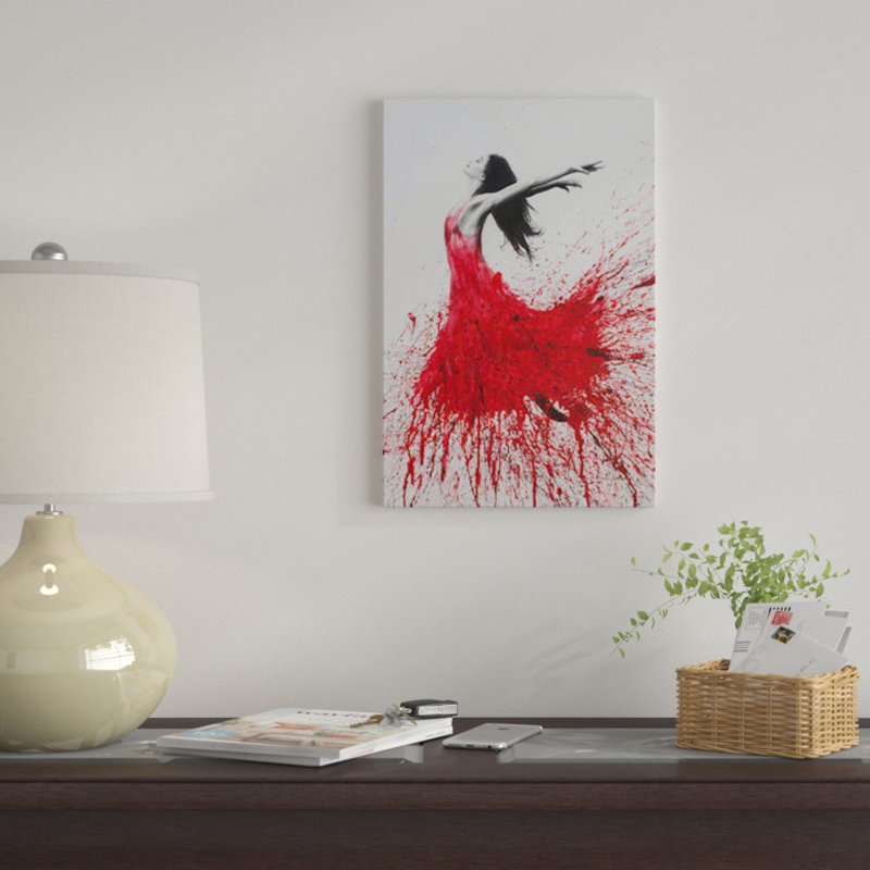 « rose danse », impression sur toile, H 12 po x l 8 po x P 0,75 po, Toile tendue, Pas de tapis