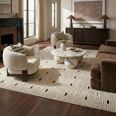 Rug Branch Alinda Collections Abstract Cream Indoor Area Rug