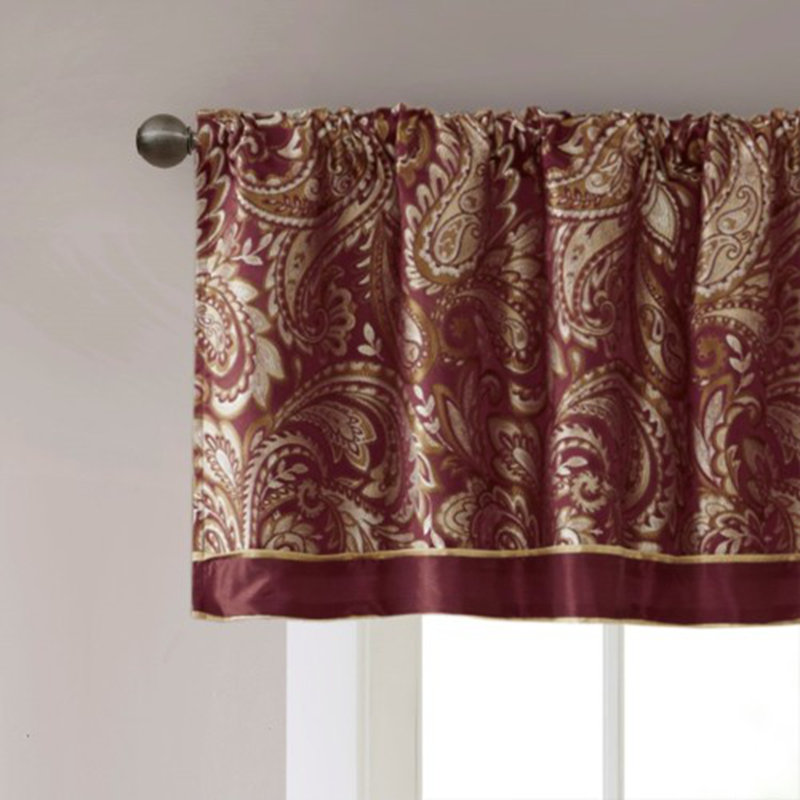 Jacquard Window Valance 50x18", Burgundy