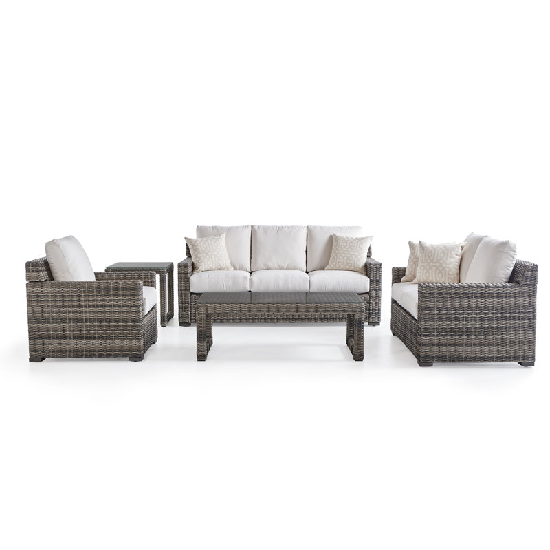 Varney Premium All-Weather Wicker Outdoor Lounge Chair, Cast Oasis Sunbrella® Plainweave